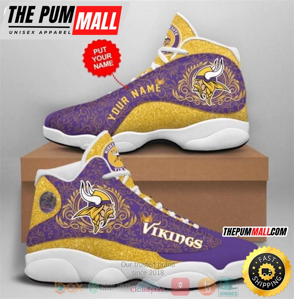 Personalized Minnesota Vikings Nfl Mandala Football Team Custom Air Jd 13 Shoes