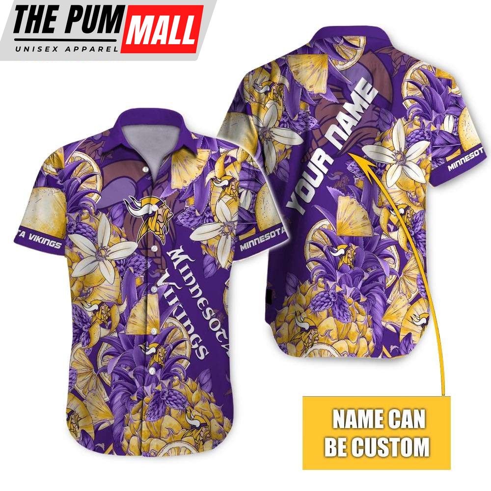 Personalized Minnesota Vikings Tropical Hawaiian Shirt