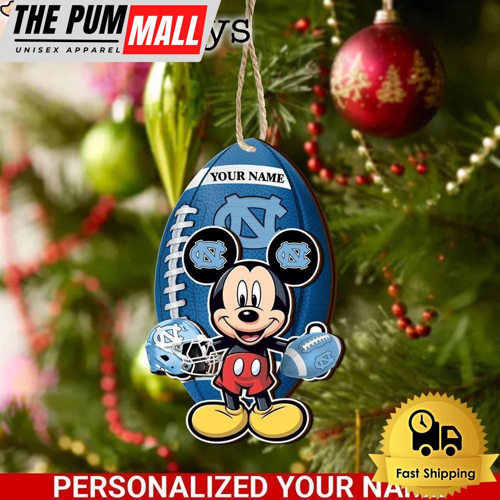 Personalized Name NCAA North Carolina Tar Heels Football Mickey Mouse Ornament Limited Edition