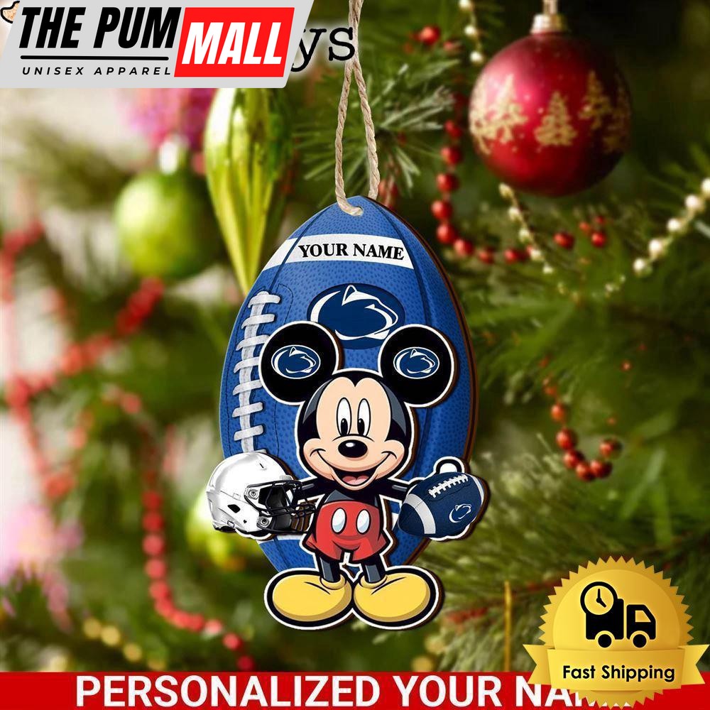 Personalized Name NCAA Penn State Nittany Lions Football Mickey Mouse Ornament Limited Edition