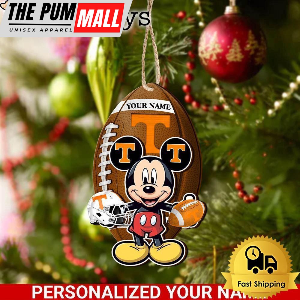 Personalized Name NCAA Tennessee Volunteers Football Mickey Mouse Ornament Limited Edition