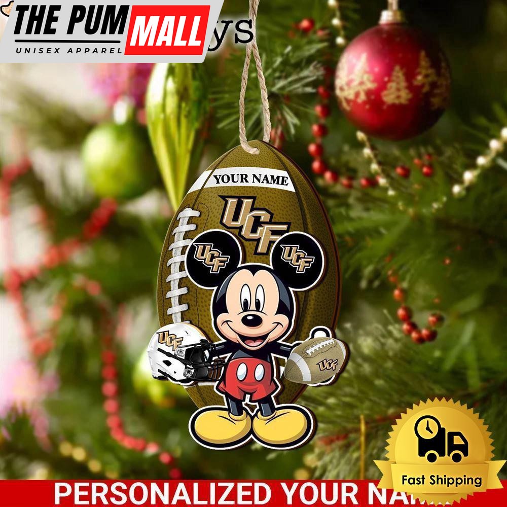 Personalized Name NCAA UCF Knights Football Mickey Mouse Ornament Limited Edition