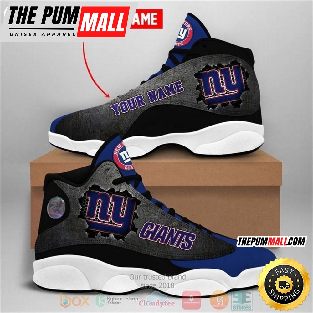 Personalized New York Giants Nfl Football Team Custom Air Jd 13 Shoes