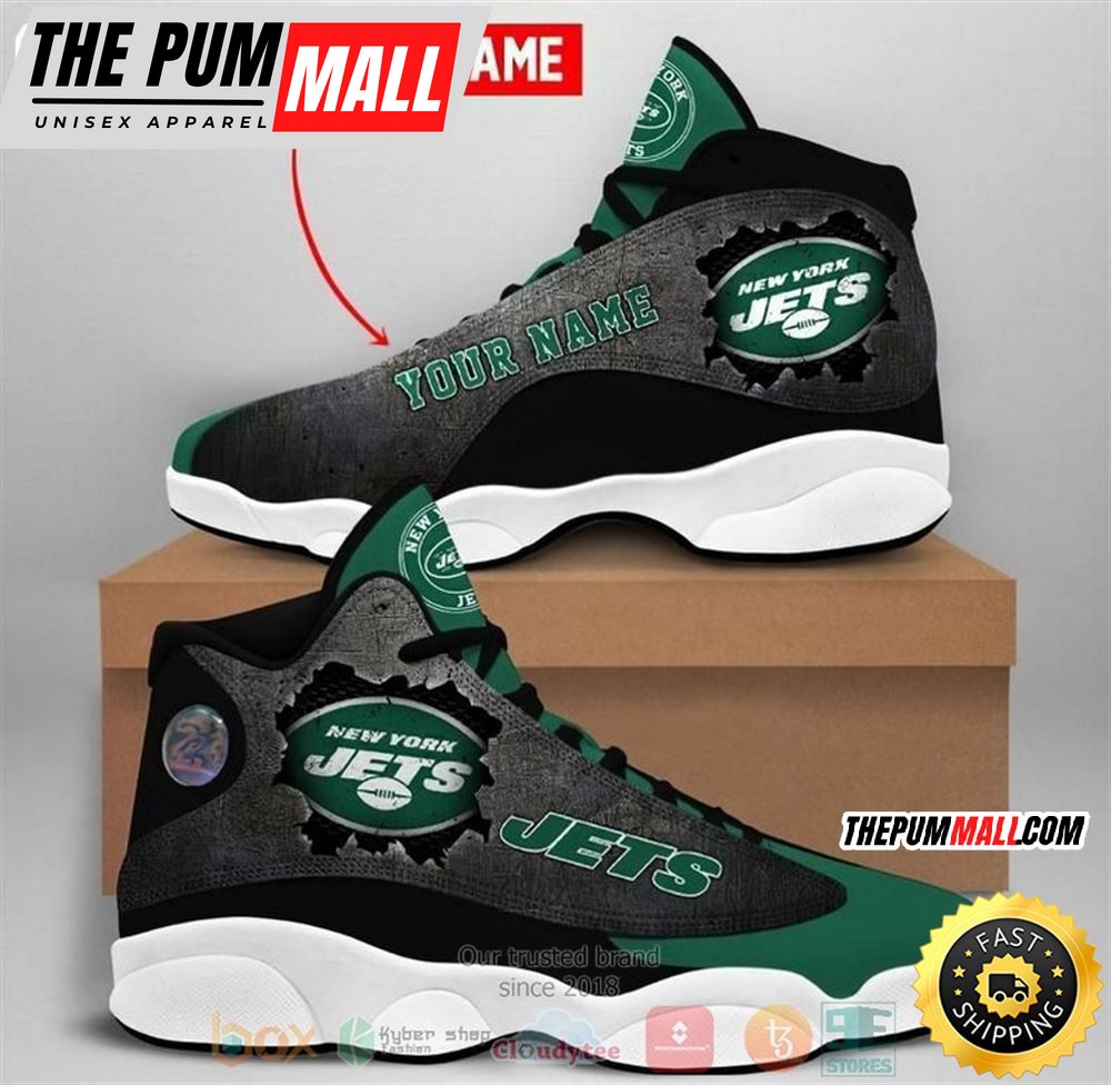 Personalized New York Jets Football Nfl Logo Custom Air Jd 13 Shoes