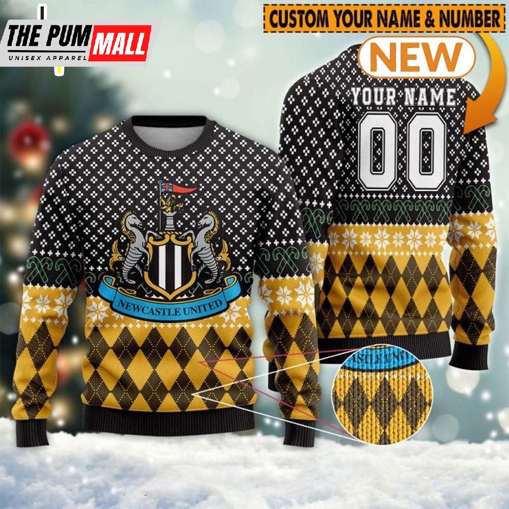 Personalized Newcastle United Ugly Christmas Sweater Shirt, Sweatshirt