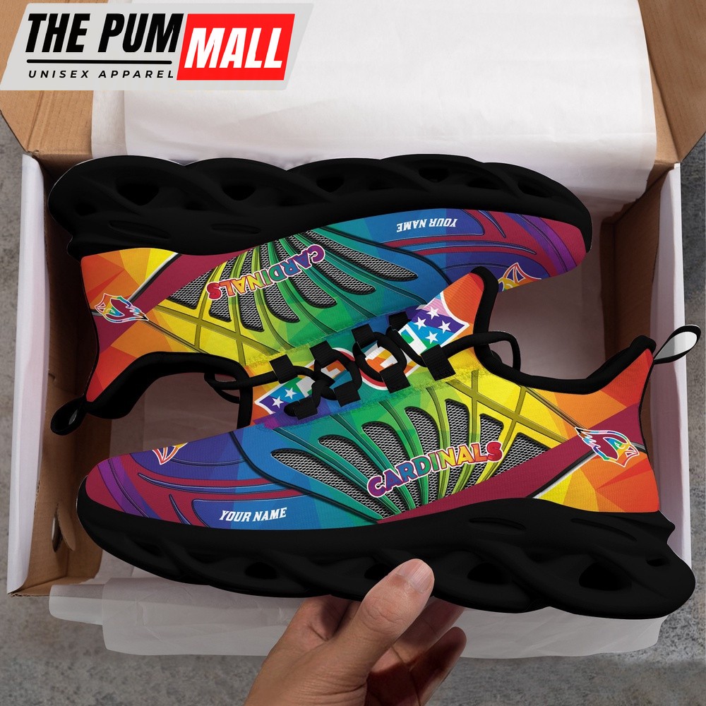 Personalized NFL Arizona Cardinals LGBT Pride Max Soul Shoes Sneaker