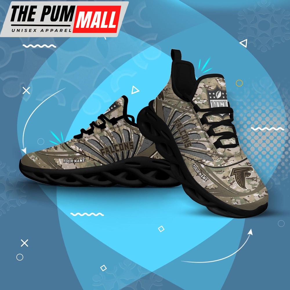 Personalized NFL Atlanta Falcons Camo Max Soul Shoes Sneaker