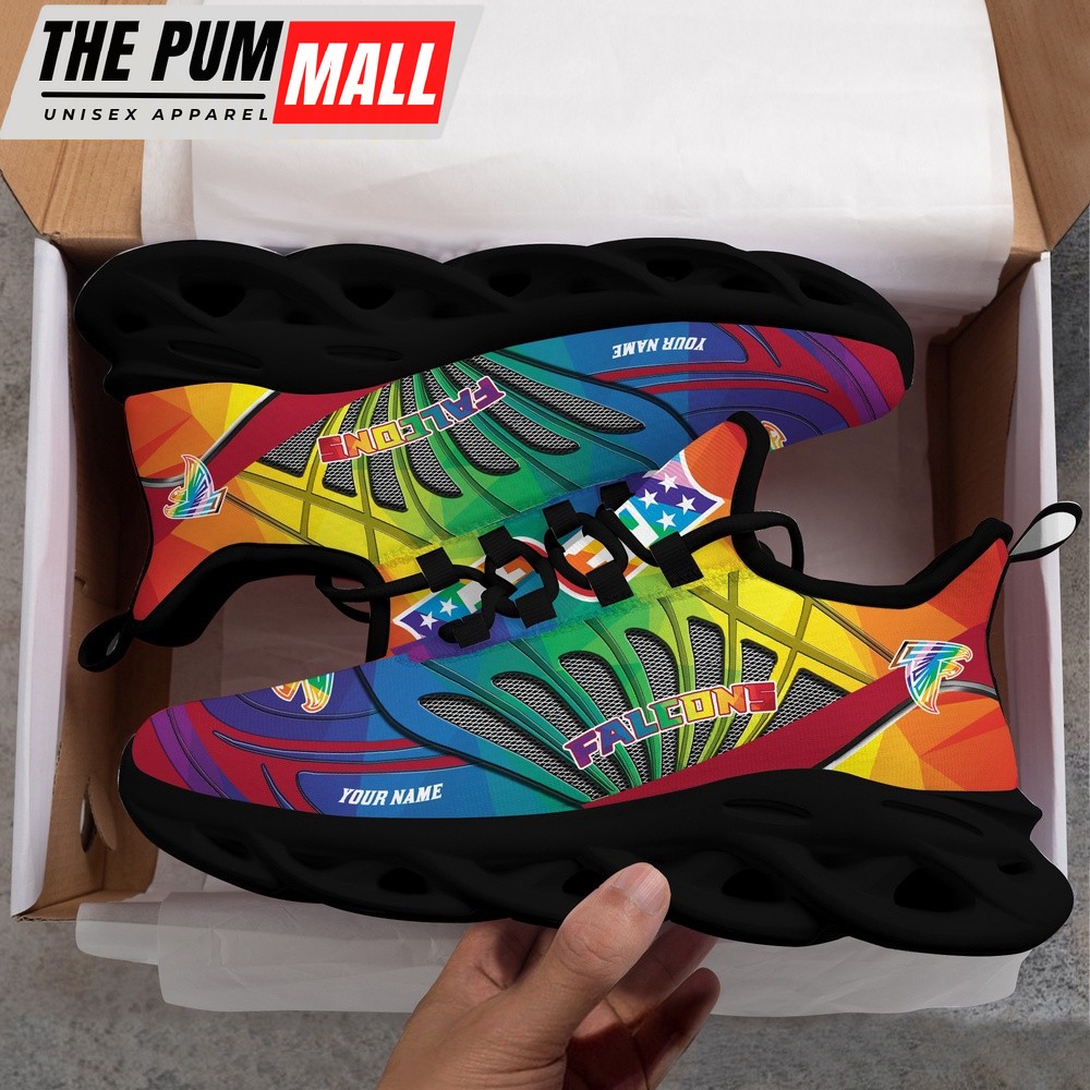 Personalized NFL Atlanta Falcons LGBT Pride Max Soul Shoes Sneaker