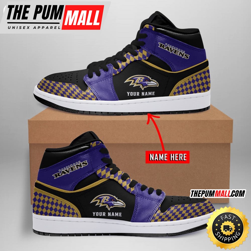 Personalized NFL Baltimore Ravens Air Jd 1 Shoes
