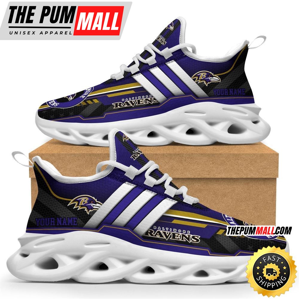 Personalized NFL Baltimore Ravens Sneaker Max Soul Shoes The Perfect sports Gift For Fans