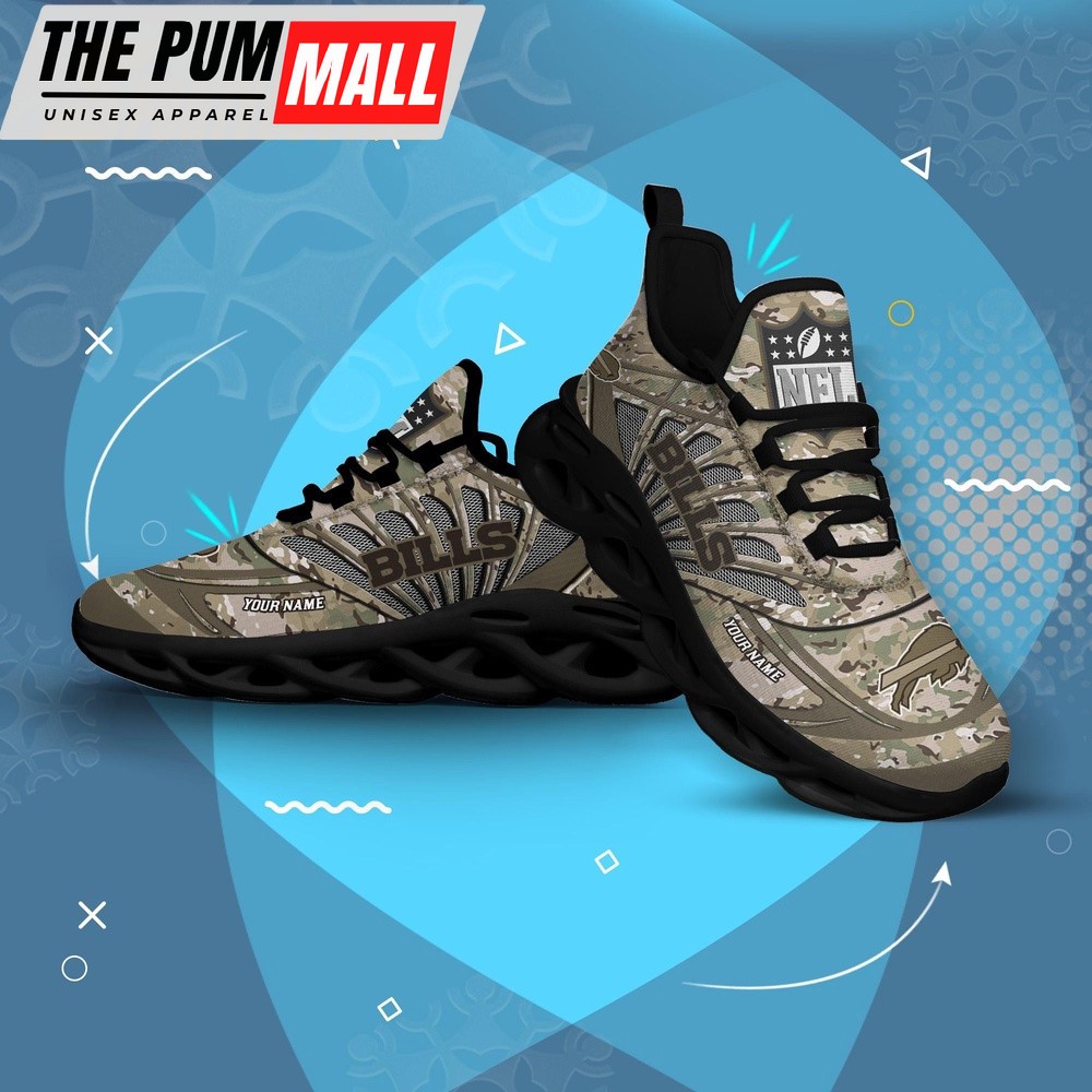 Personalized NFL Buffalo Bills Camo Max Soul Shoes Sneaker