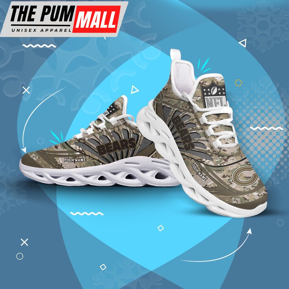 Personalized NFL Chicago Bears Camo Max Soul Shoes Sneaker