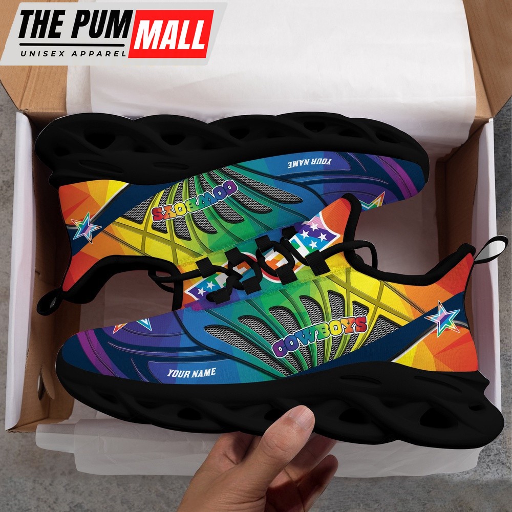 Personalized NFL Dallas Cowboys LGBT Pride Max Soul Shoes Sneaker