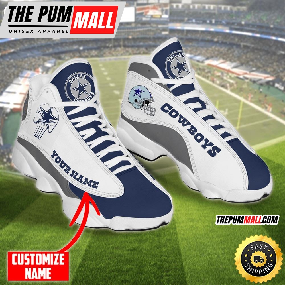 Personalized Nfl Dallas Cowboys Skull Helmet Air Jd 13 Shoes
