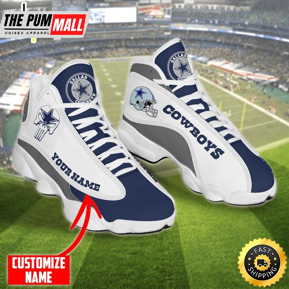 Personalized Nfl Dallas Cowboys Skull Helmet Air Jd 13 Shoes