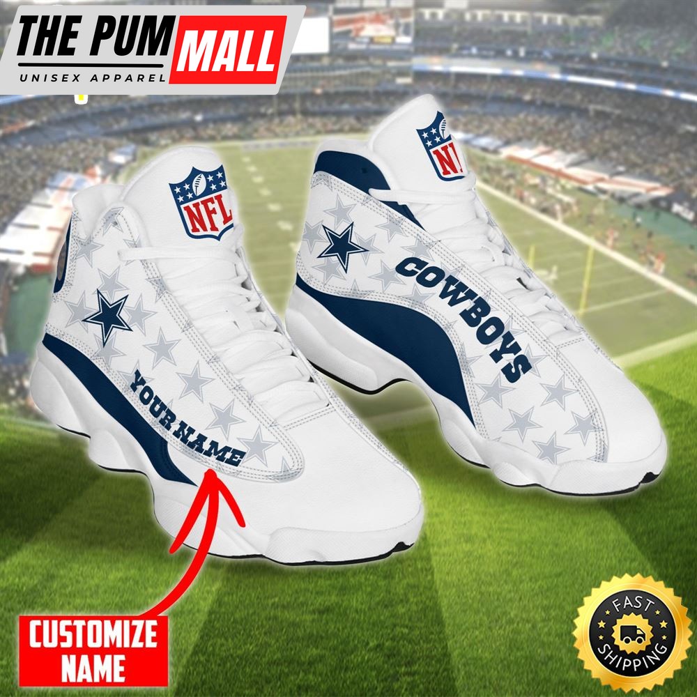 Personalized Nfl Dallas Cowboys White Air Jd 13 Shoes