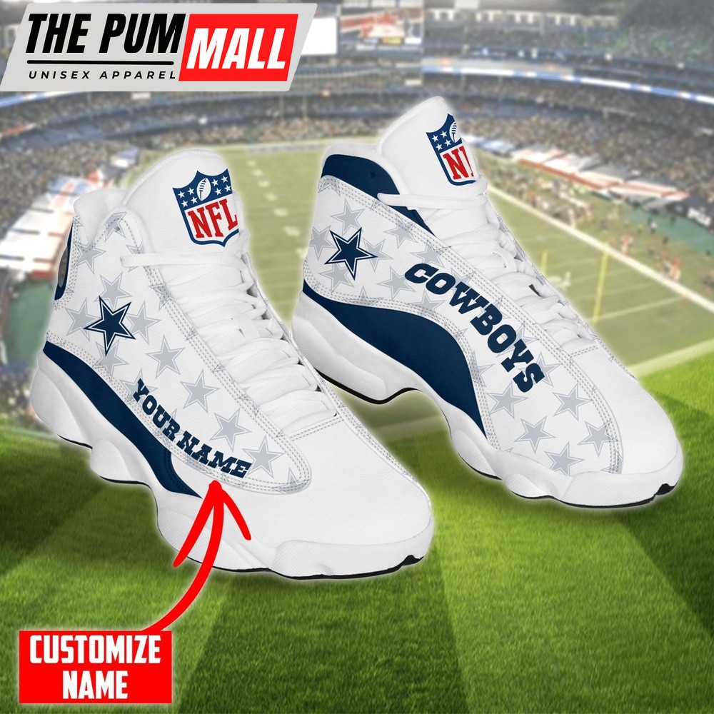 Personalized NFL Dallas Cowboys White Air Jd 13 Shoes
