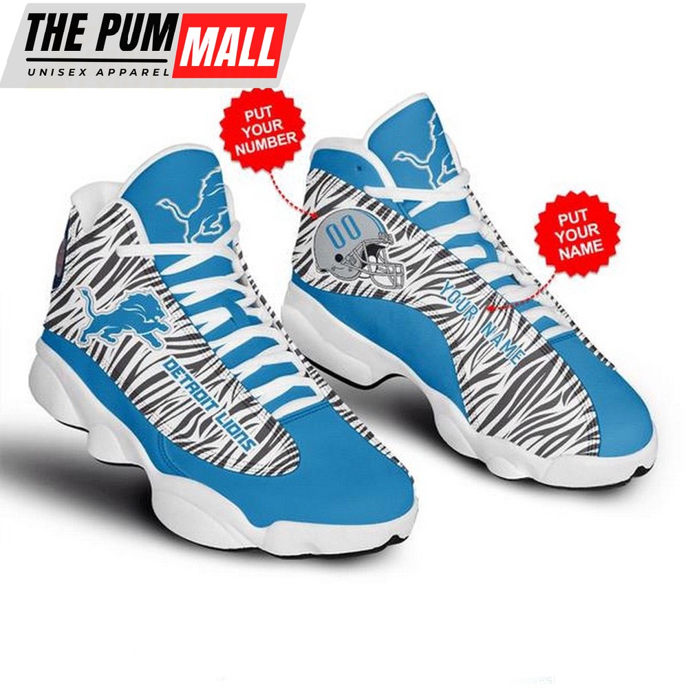 Personalized NFL Detroit Lions Logo Design Air Jd 13 Shoes