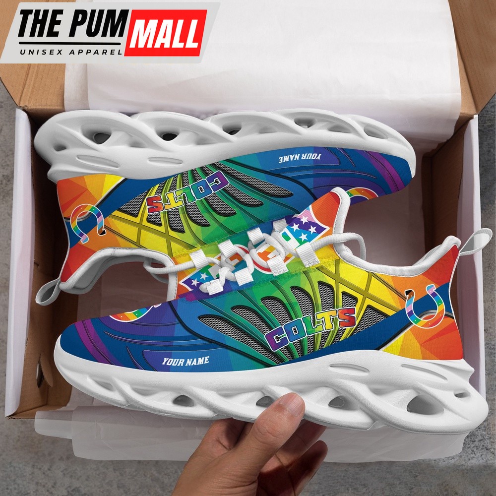 Personalized NFL Indianapolis Colts LGBT Pride Max Soul Shoes Sneaker