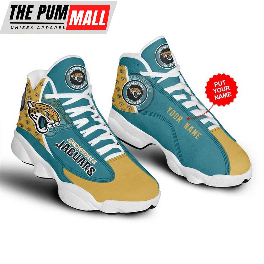 Personalized NFL Jacksonville Jaguars Logo Team Design Air Jd 13 Shoes