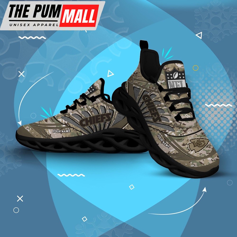 Personalized NFL Kansas City Chiefs Camo Max Soul Shoes Sneaker