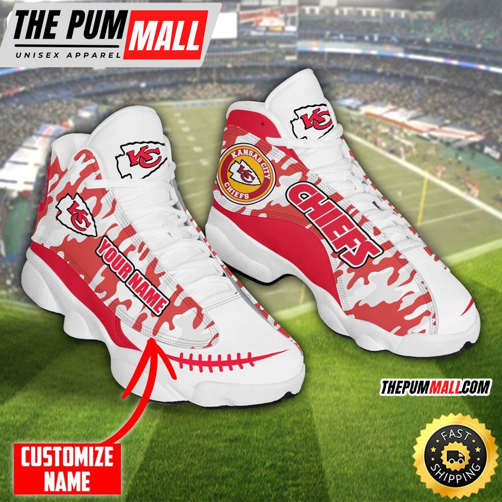 Personalized Nfl Kansas City Chiefs Camo Red Air Jd 13 Shoes
