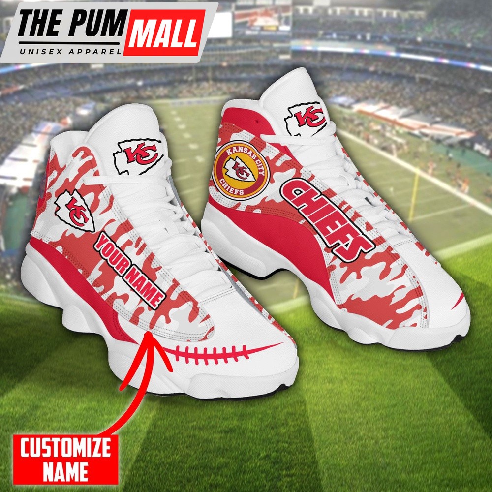Personalized NFL Kansas City Chiefs Camo Red Air Jd 13 Shoes