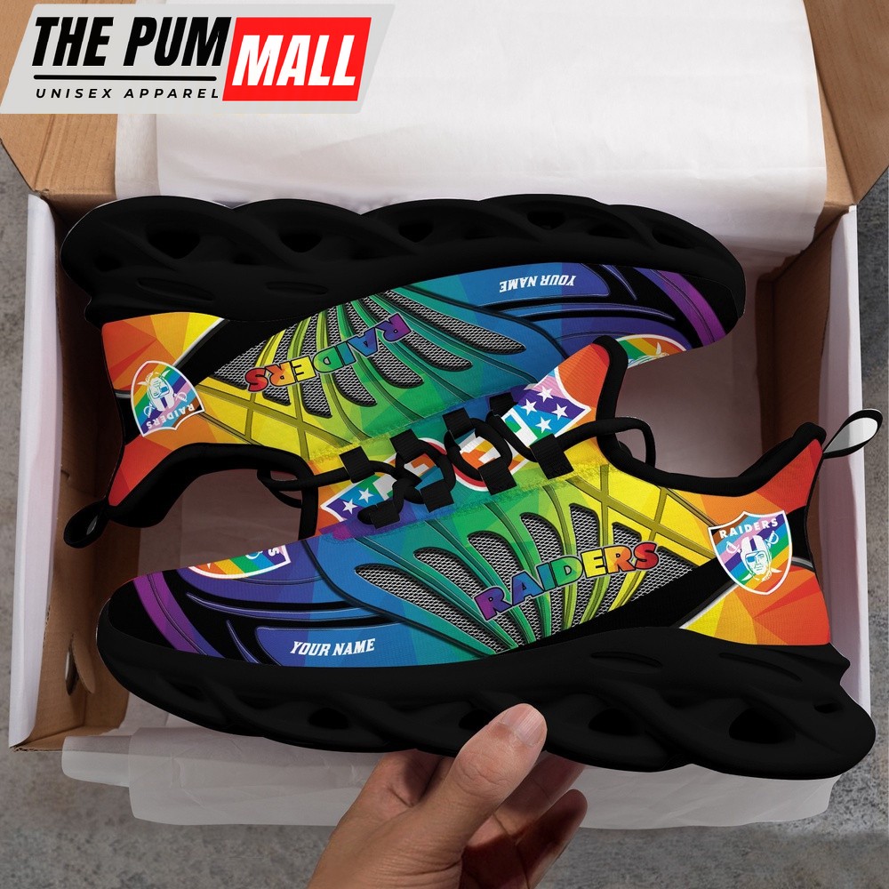 Personalized NFL Las Vegas Raiders LGBT Pride Max Soul Shoes Sneaker