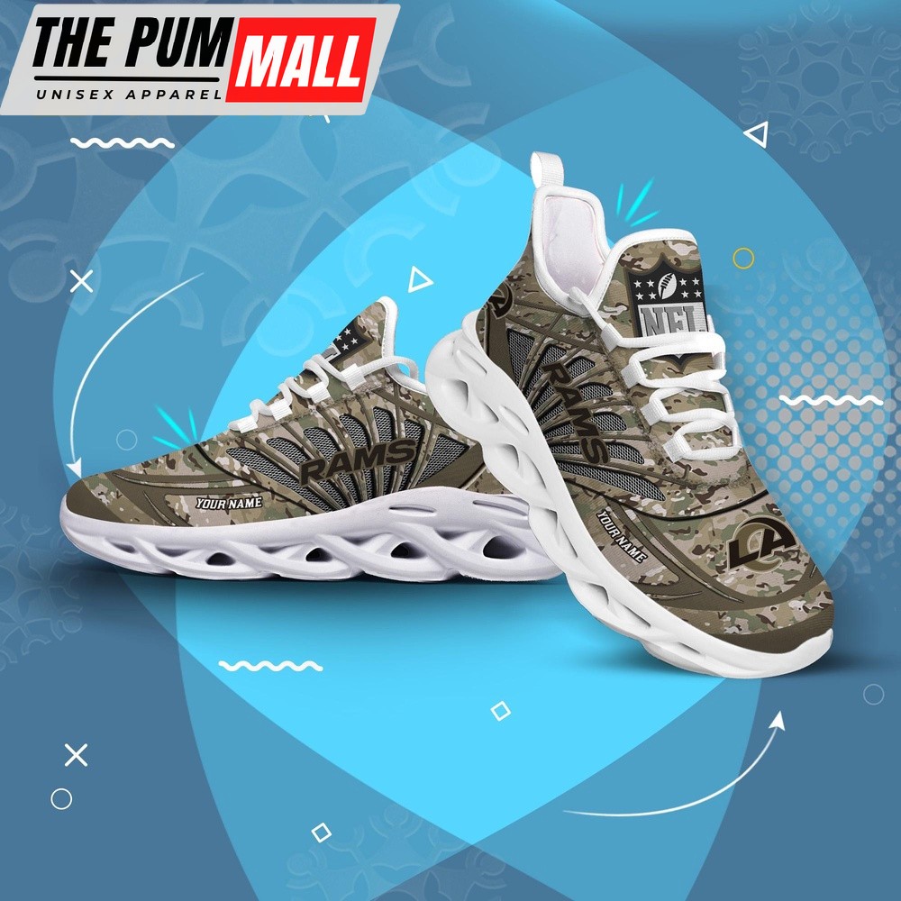 Personalized NFL Los Angeles Rams Camo Max Soul Shoes Sneaker
