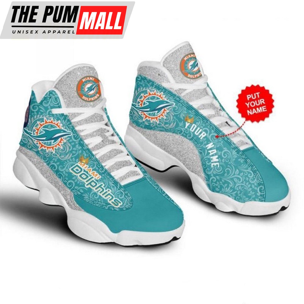 Personalized NFL Miami Dolphins Football Football Logo Air Jd 13 Shoes