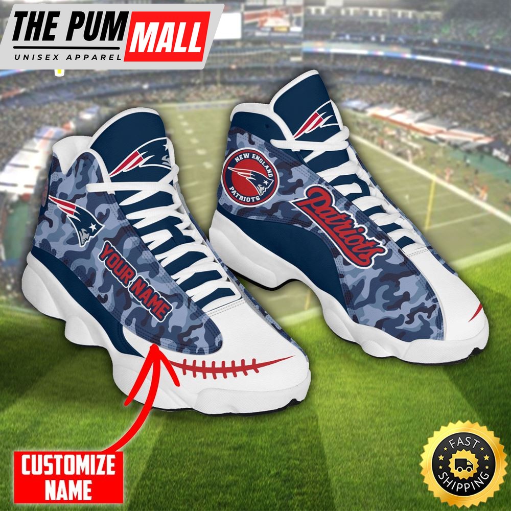 Personalized Nfl New England Patriots Camo Air Jd 13 Shoes