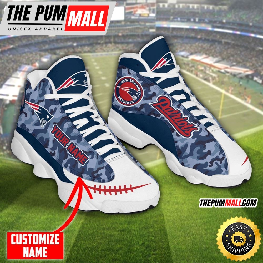 Personalized Nfl New England Patriots Camo Air Jd 13 Shoes
