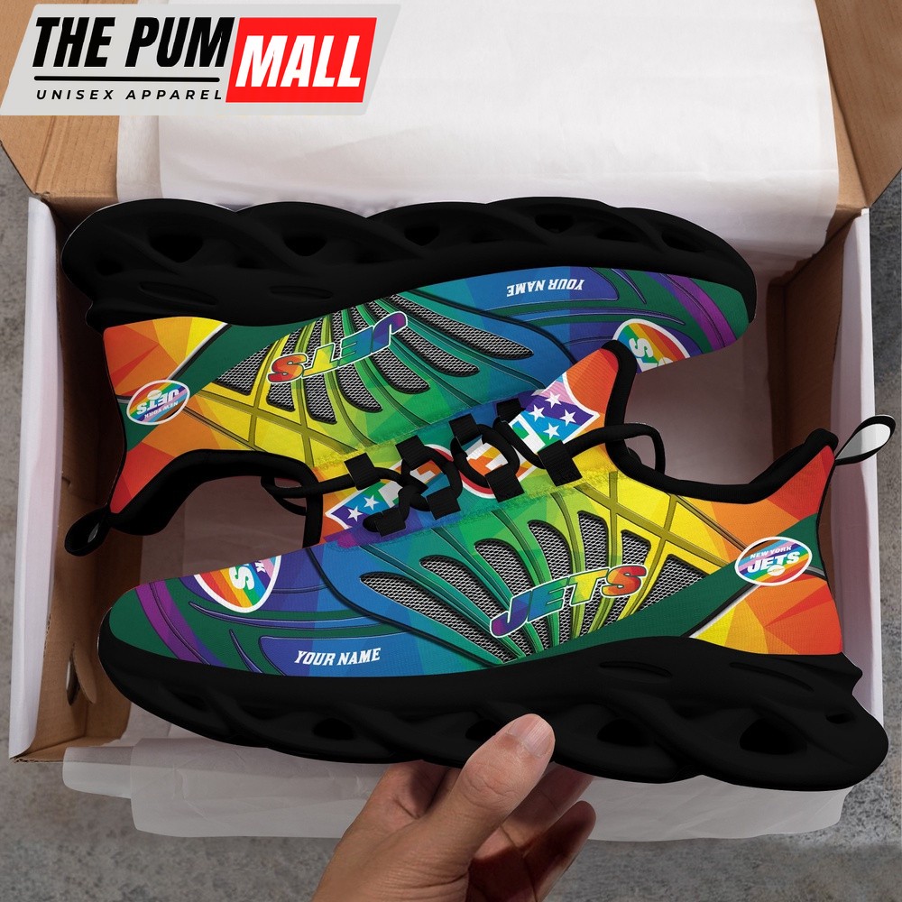 Personalized NFL New York Jets LGBT Pride Max Soul Shoes Sneaker