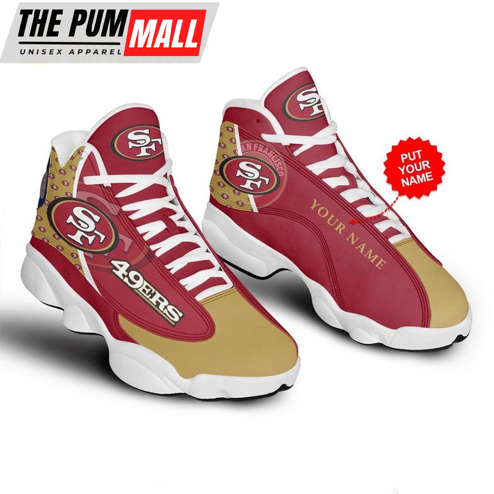 Personalized NFL San Francisco 49Ers Logo Football Design Air Jd 13 Shoes