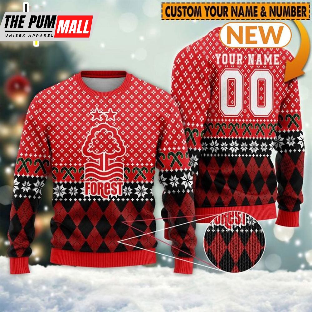 Personalized Nottingham Forest Ugly Christmas Sweater Shirt, Sweatshirt