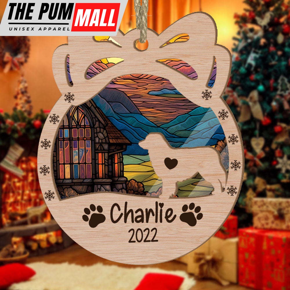 Personalized Orna Bow Australian Shepherd Suncatcher Ornament Personalized Christmas Gift for Dog Lover Limited Edition