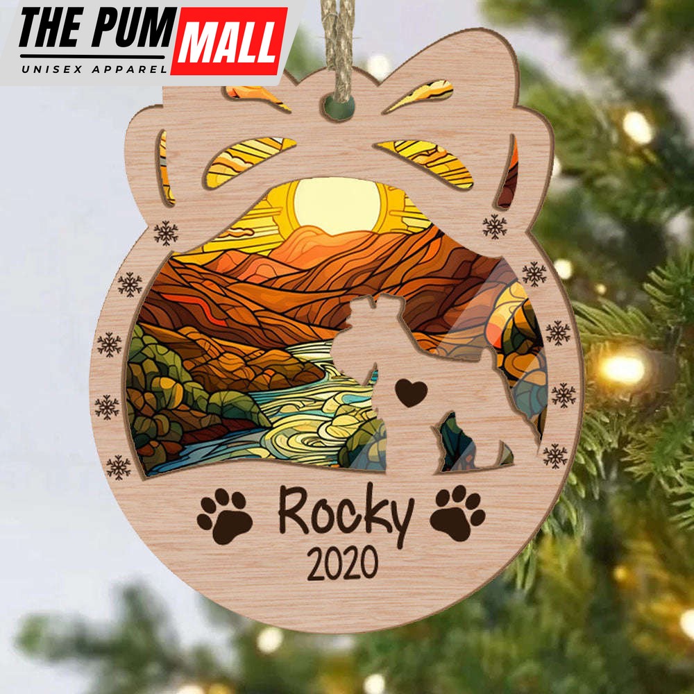 Personalized Orna Bow Mini Schnauzer(Docked Tail) Suncatcher Ornament Personalized Christmas Gift for Dog Lover Limited Edition