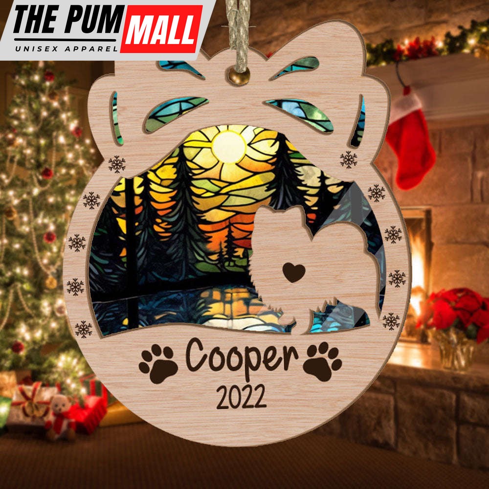 Personalized Orna Bow Pomeranian Suncatcher Ornament Personalized Christmas Gift for Dog Lover Limited Edition