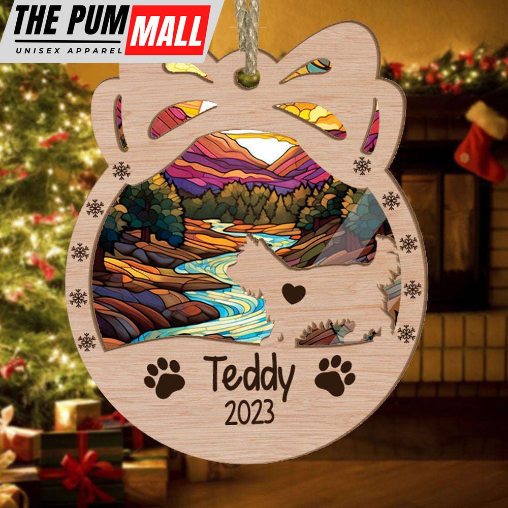Personalized Orna Bow Yorkshire Terrier Suncatcher Ornament Personalized Christmas Gift for Dog Lover Limited Edition