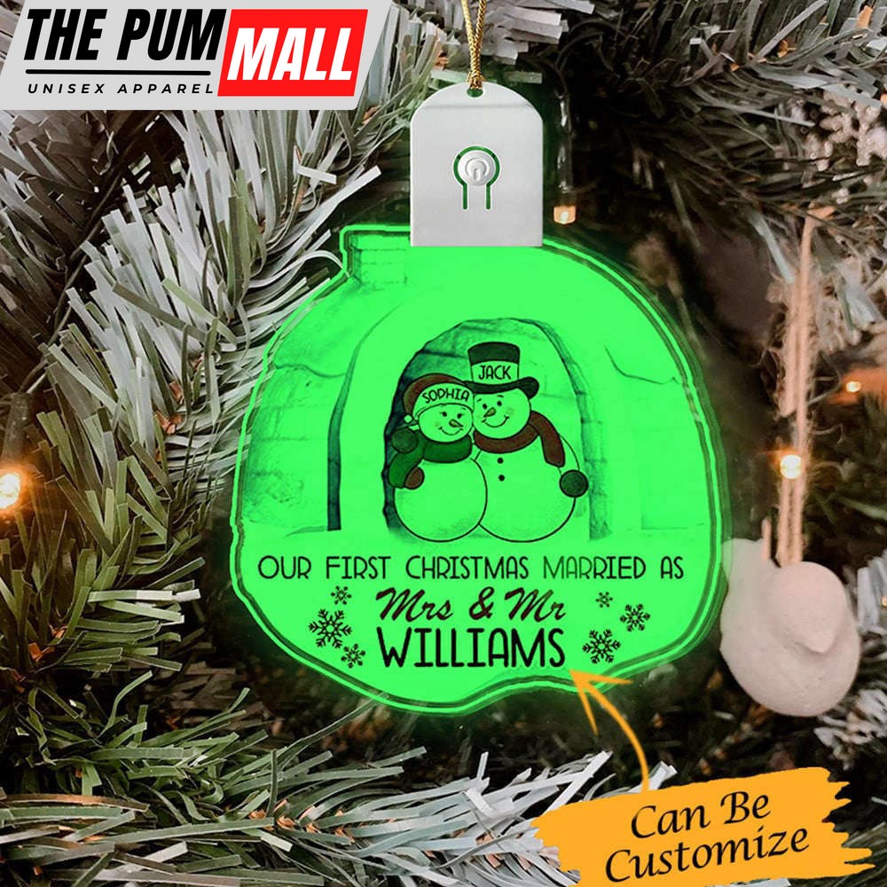 Personalized Our First Christmas Married As Mr And Mrs Led Ornaments 2023 Xmas Decor Limited Edition