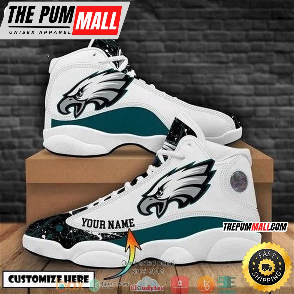 Personalized Philadelphia Eagles Nfl Football Teams Big Logo Air Jd 13 Sneaker Shoes