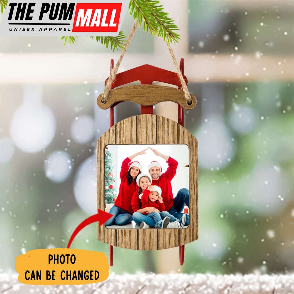 Personalized Photo Family Sled Ornament Custom Family Christmas Ornaments 2023 Limited Edition