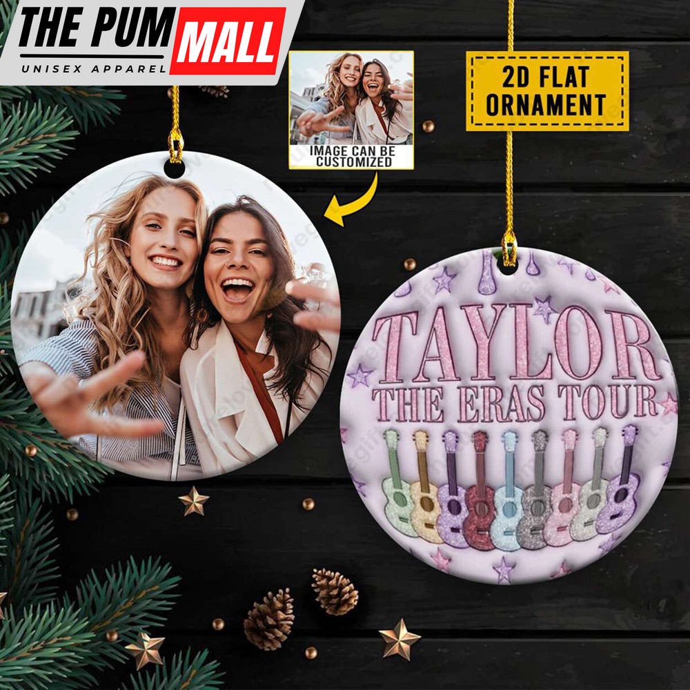 Personalized Photo Taylor Swift Ornament The Eras Tour 3D Pink Ornaments Limited Edition