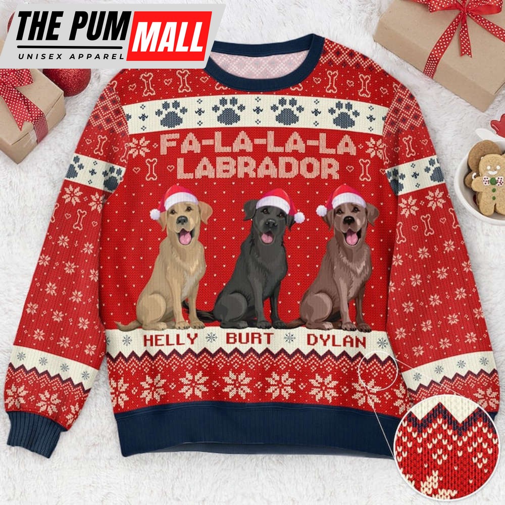 Personalized Photo Ugly Sweater, Funny Labrador Dog Lovers Ugly Sweatshirt, For Christmas