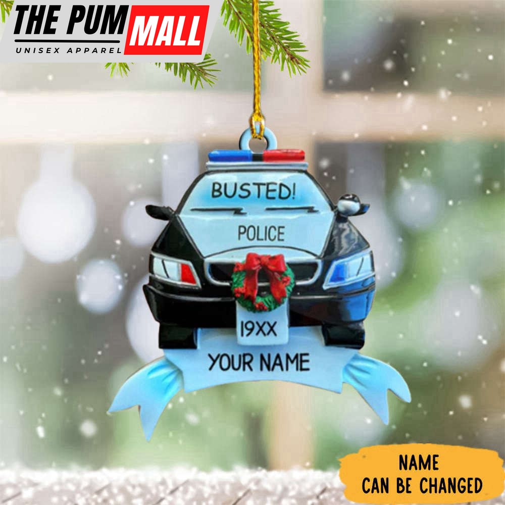 Personalized Police Car Christmas Ornament Thin Blue Line Christmas Tree Ornaments Limited Edition