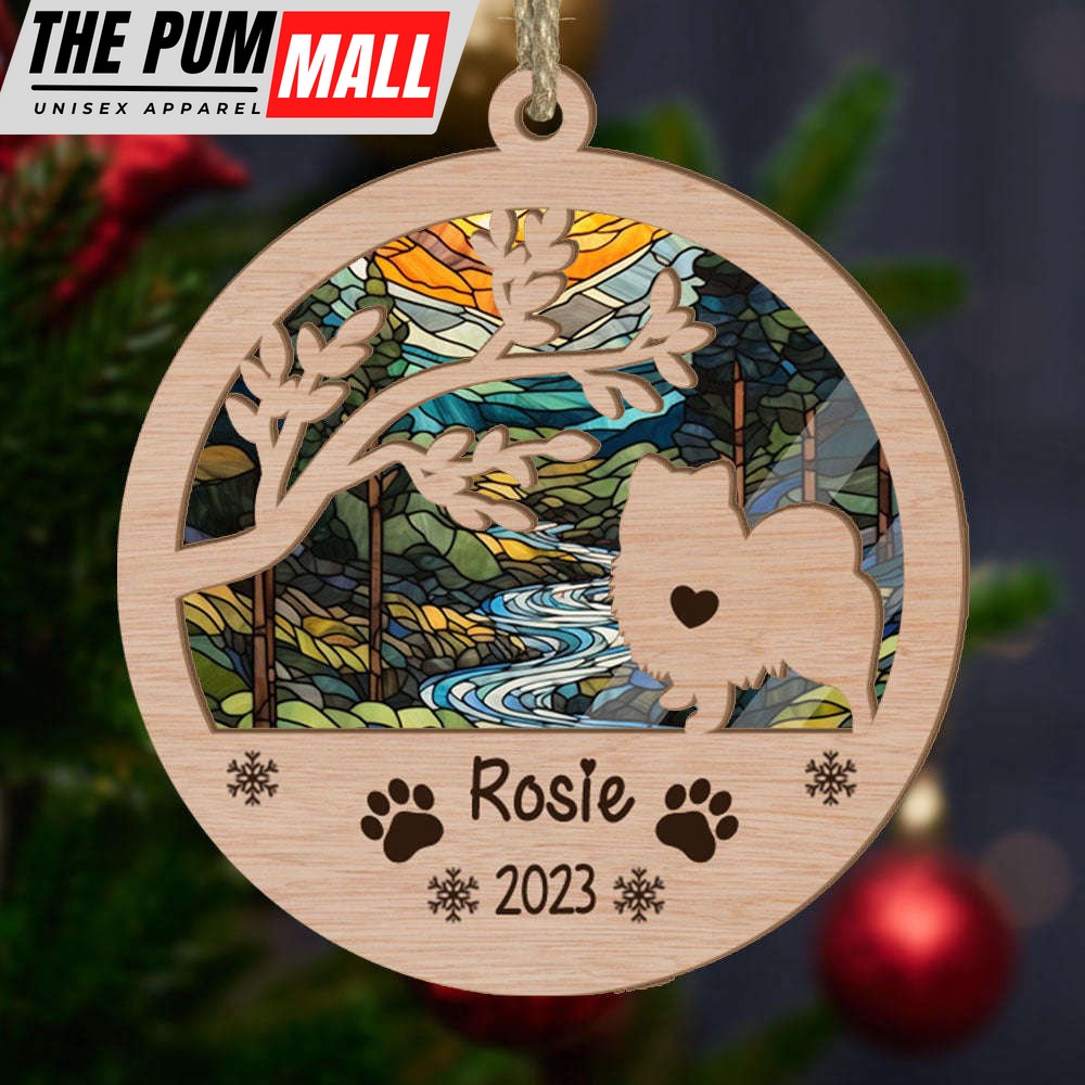 Personalized Pomeranian Circle Branch Tree Suncatcher Ornament Gift for Dog Lover Limited Edition