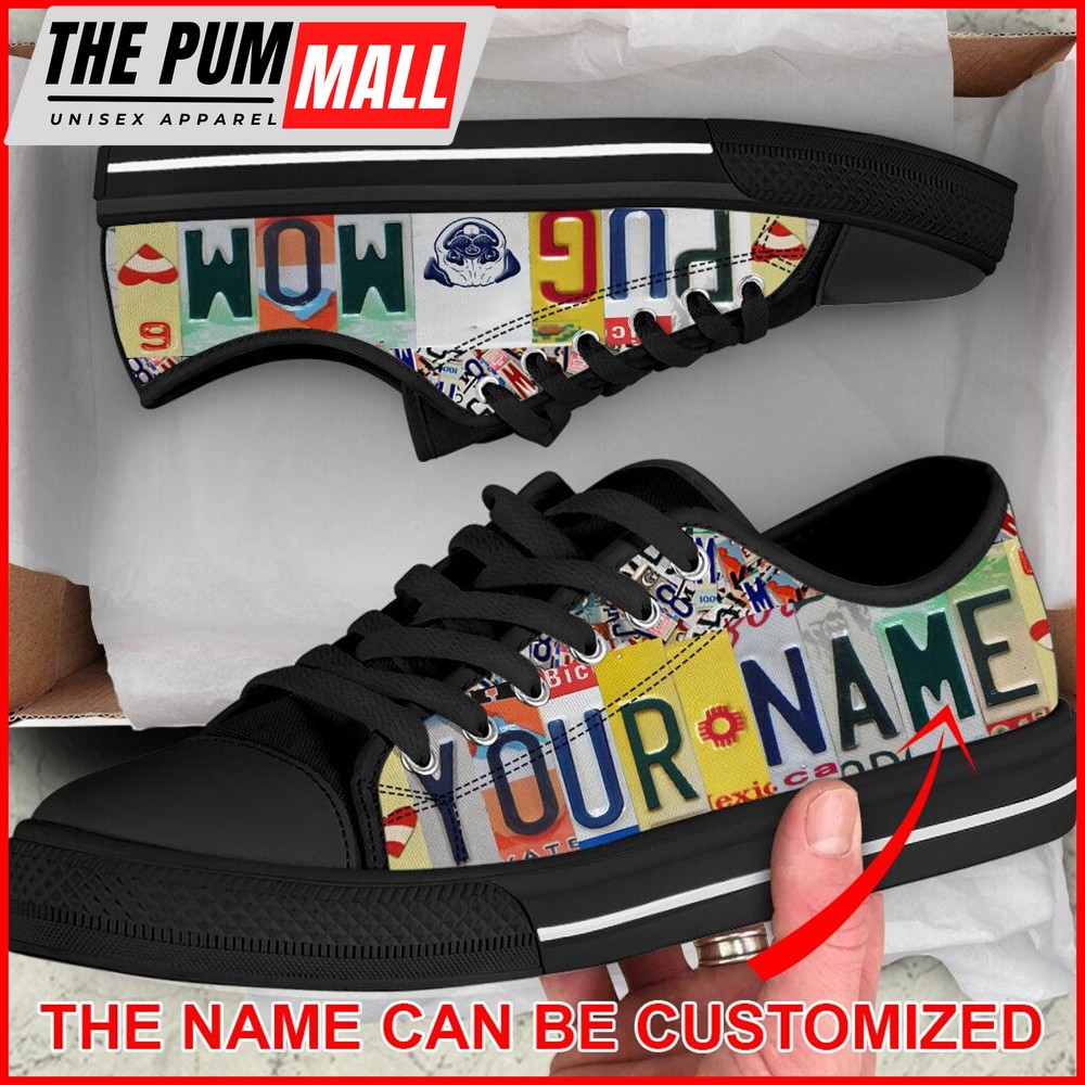 personalized-pug-mom-license-plate-low-top-sneaker-sneaker-for-dog-walking-b-npfz9kvu Personalized Pug Mom License Plate Low Top Sneaker – Sneaker For Dog Walking – Best Shoes For Dog Lover
