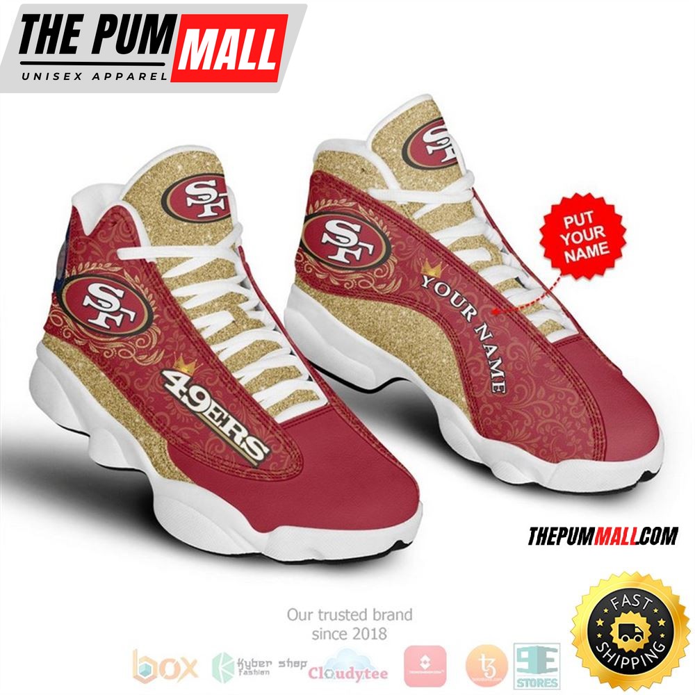 Personalized San Francisco 49Ers Nfl Custom Red Yellow Air Jd 13 Shoes