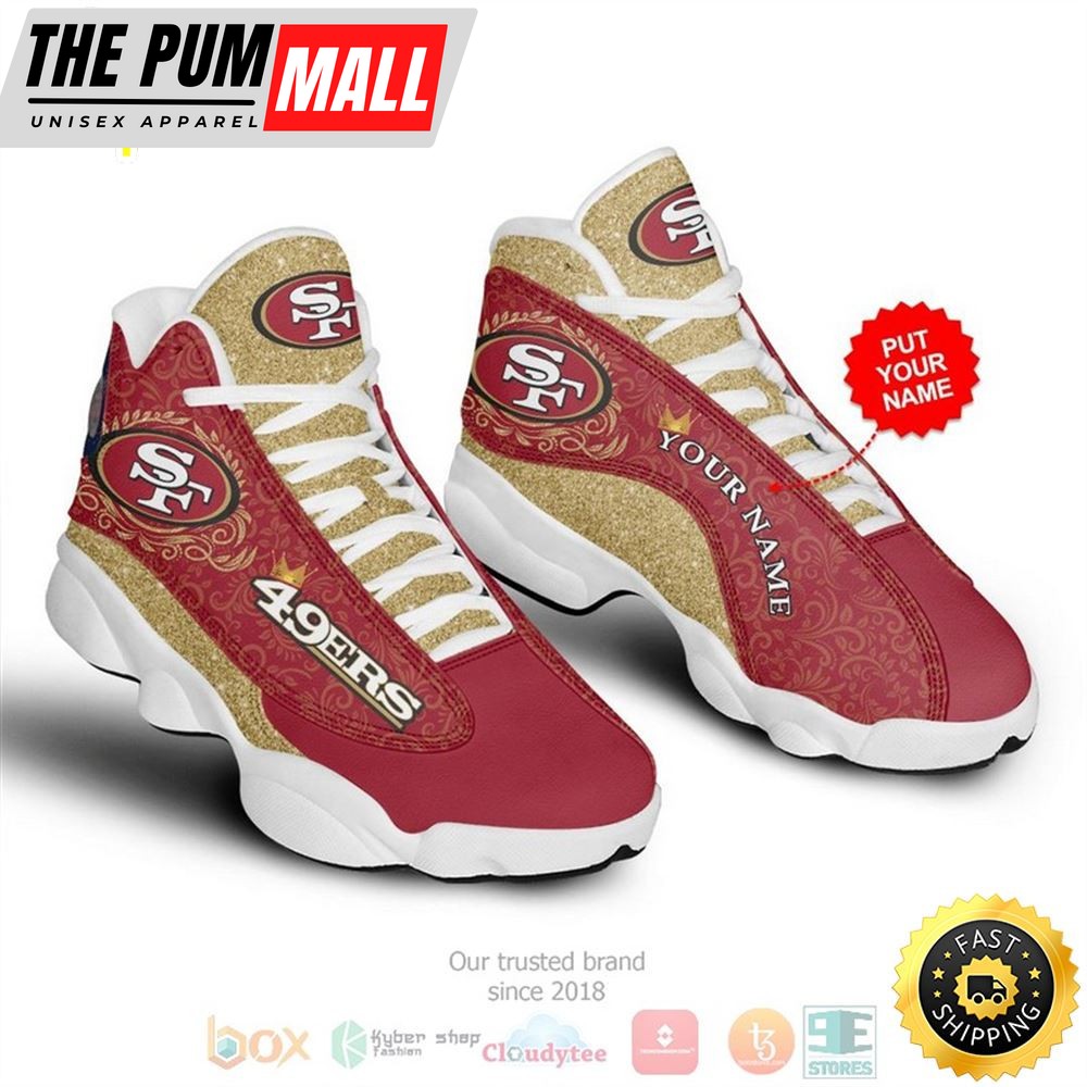 Personalized San Francisco 49Ers Nfl Custom Red Yellow Air Jd 13 Shoes