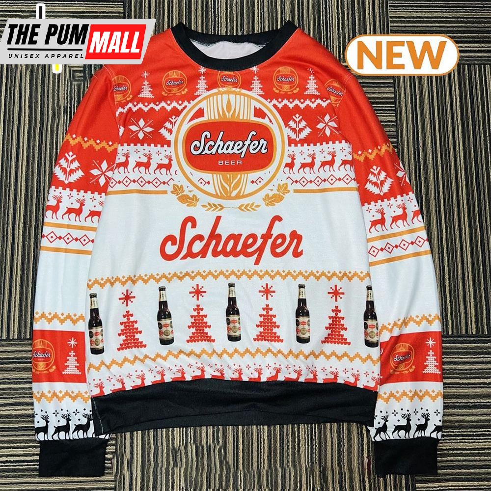 Personalized Schaefer Beer Ugly Christmas Sweater Shirt, Sweatshirt